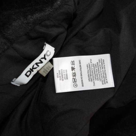 DKNY Black Shawl Collar Faux Open Coat Size: S - Picture 5 of 8